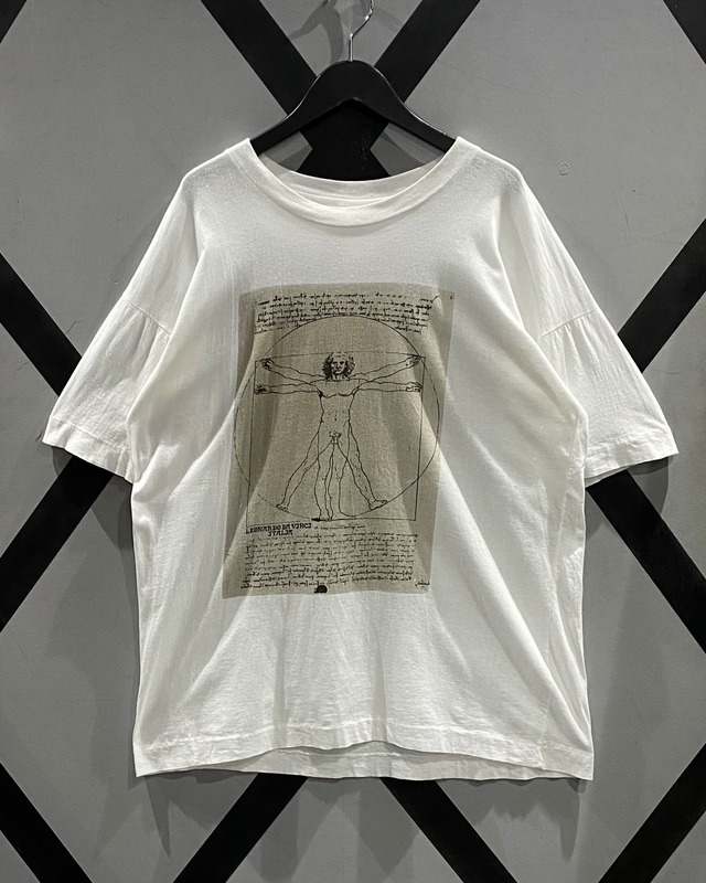 【X VINTAGE】90’s “Leonardo Da Vinci” Print Design Vintage T-Shirt