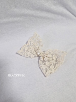 [BLACKPINK] Accessory) Heather Lace Ribbon Pin / [블랙핑크] 악세)헤더레이스리본핀