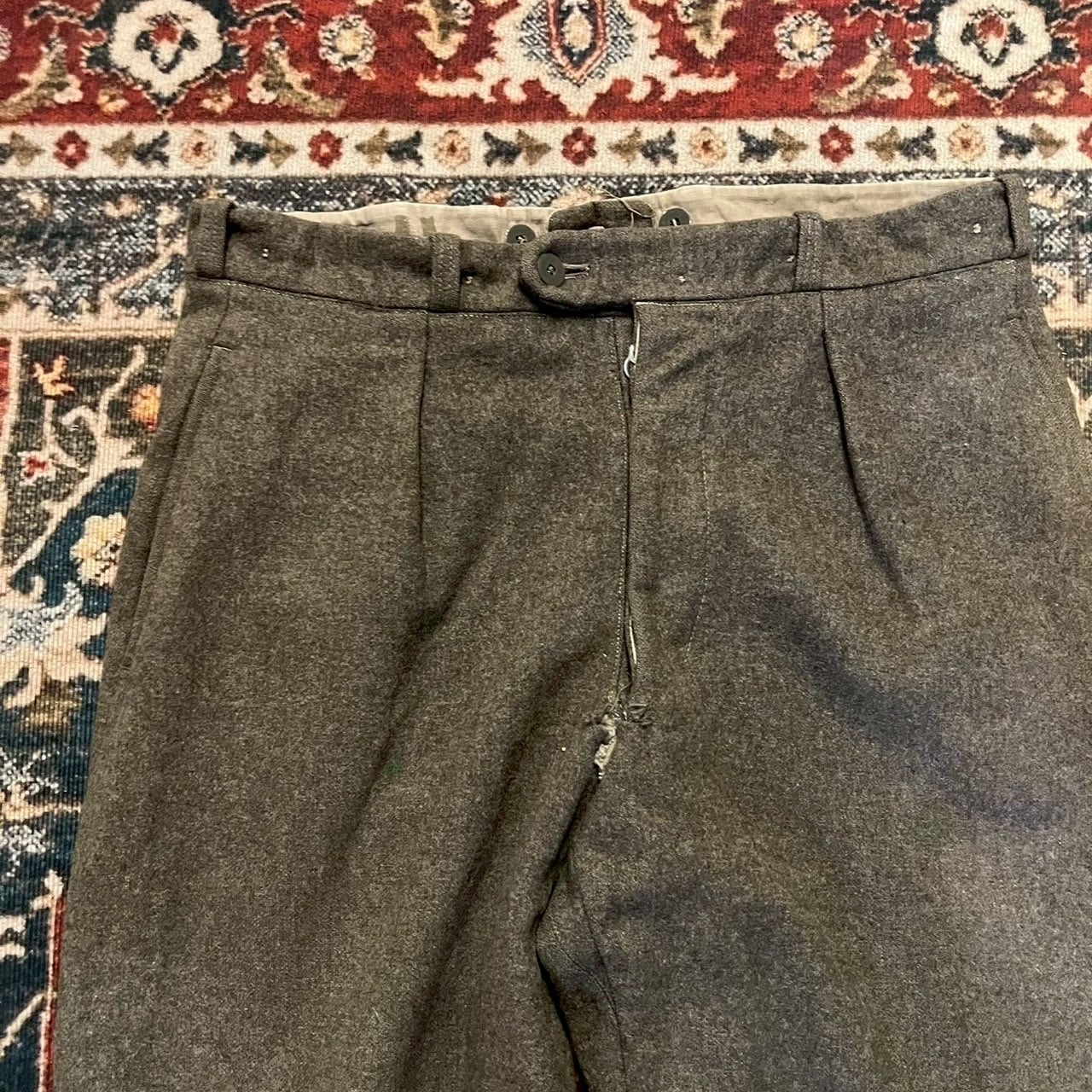 50s〜 スウェーデン軍 実物 CBV Swedish Army ウール パンツ W90cm