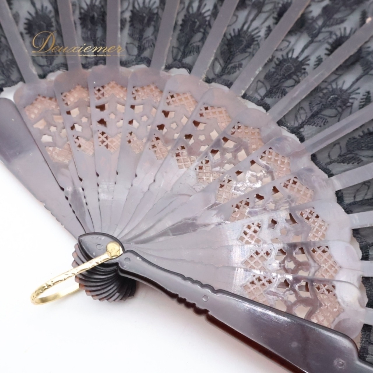 フラメンコ アバニコ 扇子 小物 小道具 2点 セット 23cm ブラック系 黒 ブラウン系 茶色 ゴールド 花柄 レース アクセサリー 練習 舞台 発表会 イベント  アバニコ セット フラメンコ 扇子 ブラック系 ブラウン系 ゴールド おしゃれ エレガント