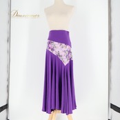 フラメンコ 衣装 ファルダ スカート パープル系 紫 イチオク ICHIOKU 花柄 伸縮 ストレッチ ダンス パーティ 発表会 社交ダンス レッスン 練習着 ステージ衣装 ダンス衣装 練習用 レッスン用 発表会衣装 パーティー用 舞台 柔らかい エレガント かわいい 大人可愛い 女性用