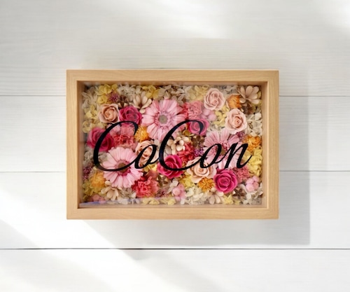 【ロゴフラワー】プリザーブドフラワーデザイン｜Mサイズ（210×300×80mm）