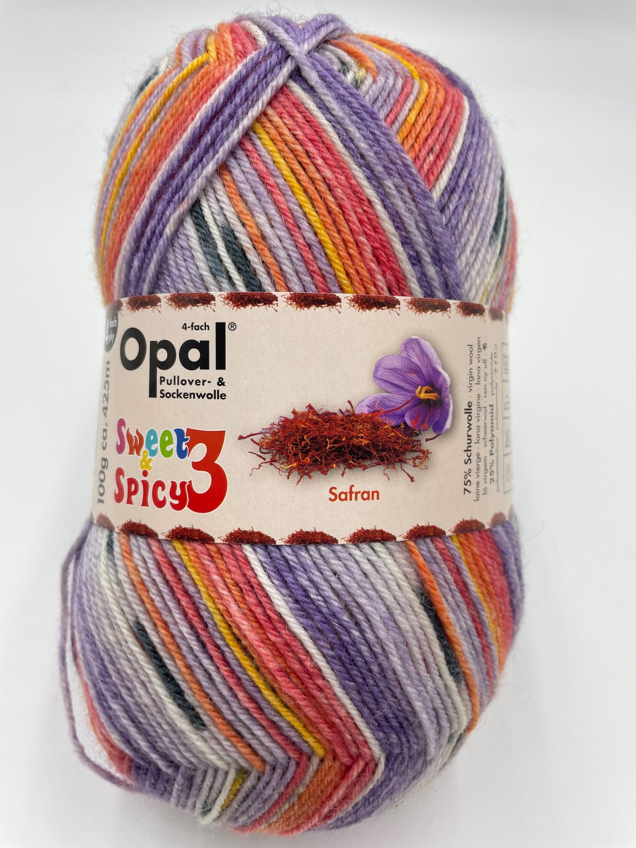 編む手が止まらない毛糸！Opal 『スィート＆スパイシー』9121　4ply/4本撚り