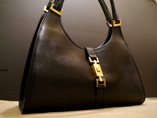 美品◆GUCCI グッチ ジャッキー レザーショルダー バッグ 黒◆