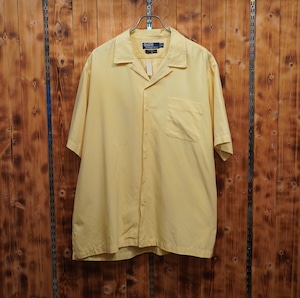 ralphlauren caldwell シルク コットン 開襟シャツ XL/オープンカラーシャツ イエロー