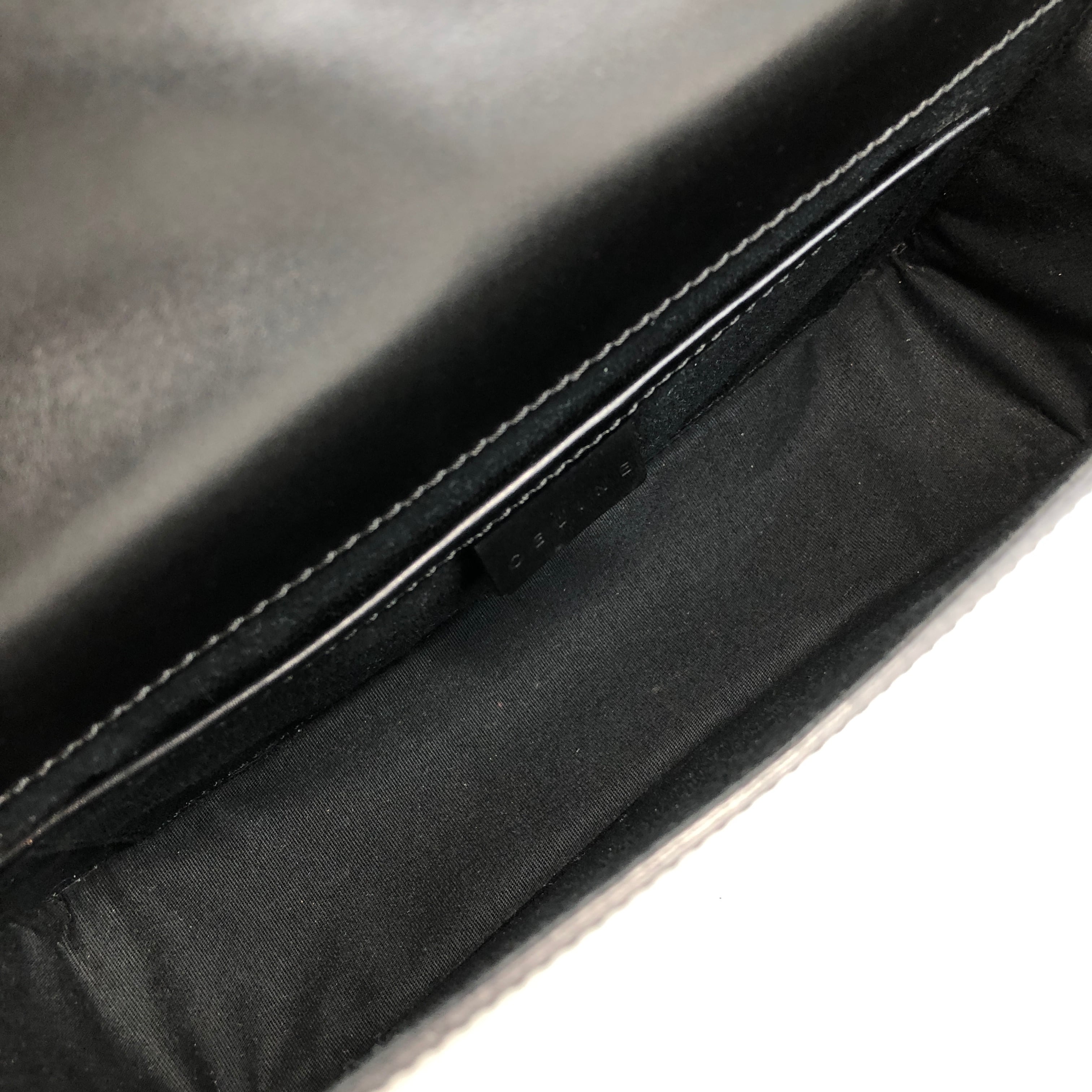 CELINE セリーヌ ショルダーバッグ ブラック ロゴ 型押し レザー ミニ