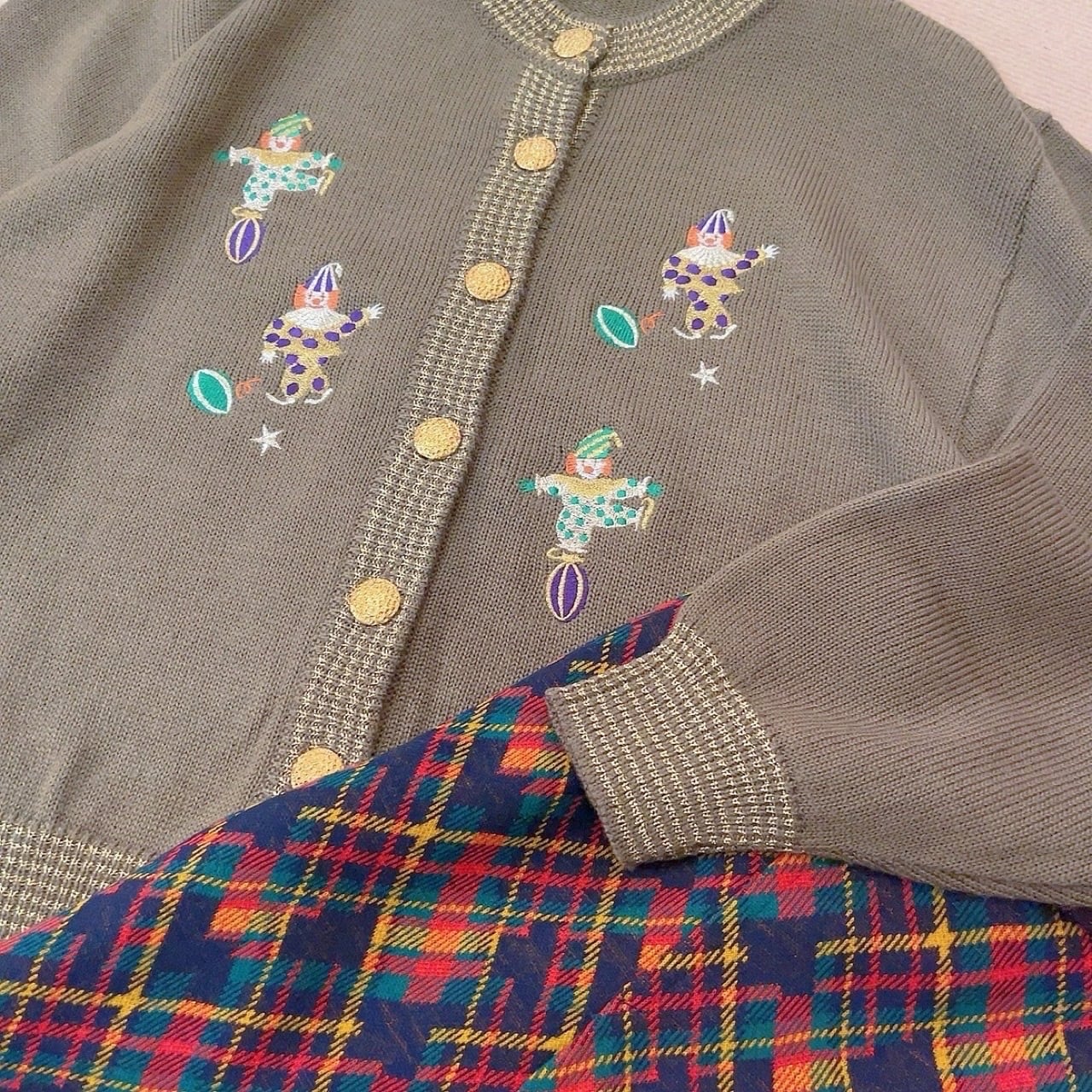 pierrot gold button knit cardigan