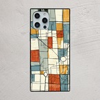 受注生産 iPhoneケース くすみ色の街区グリッドマップ｜都市地図 UMAP007B