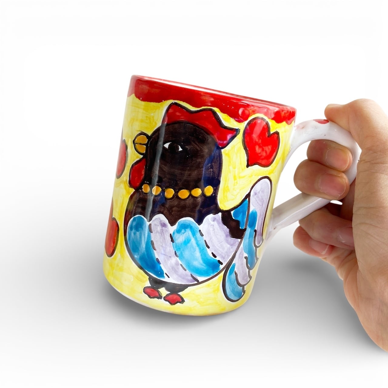 マグカップ 大 250ml BCR026 幻のニワトリ マヨリカ焼き イタリア陶器