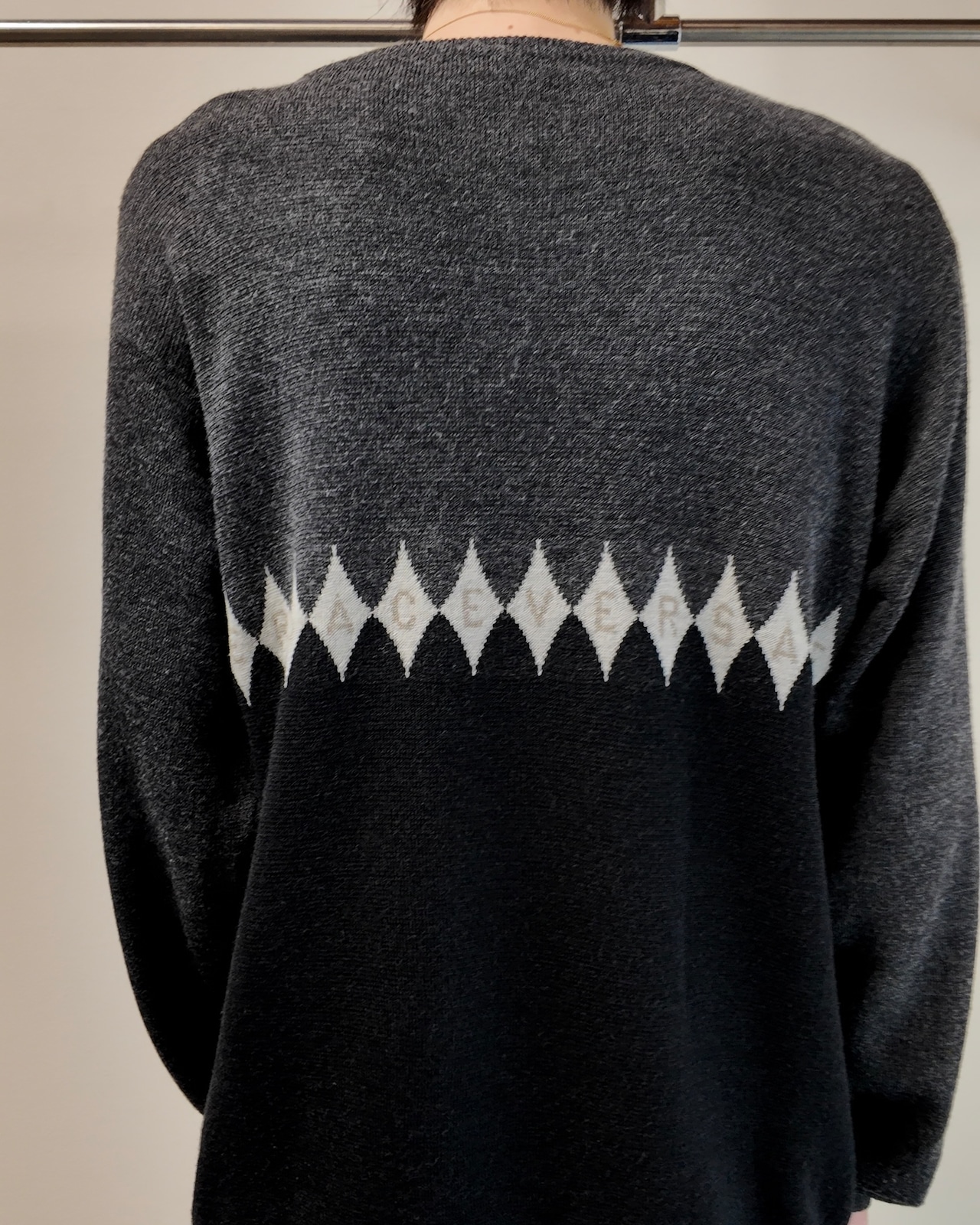 【GIANNI VERSACE】diamond pattern knit