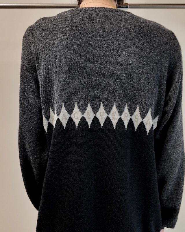 【GIANNI VERSACE】diamond pattern knit