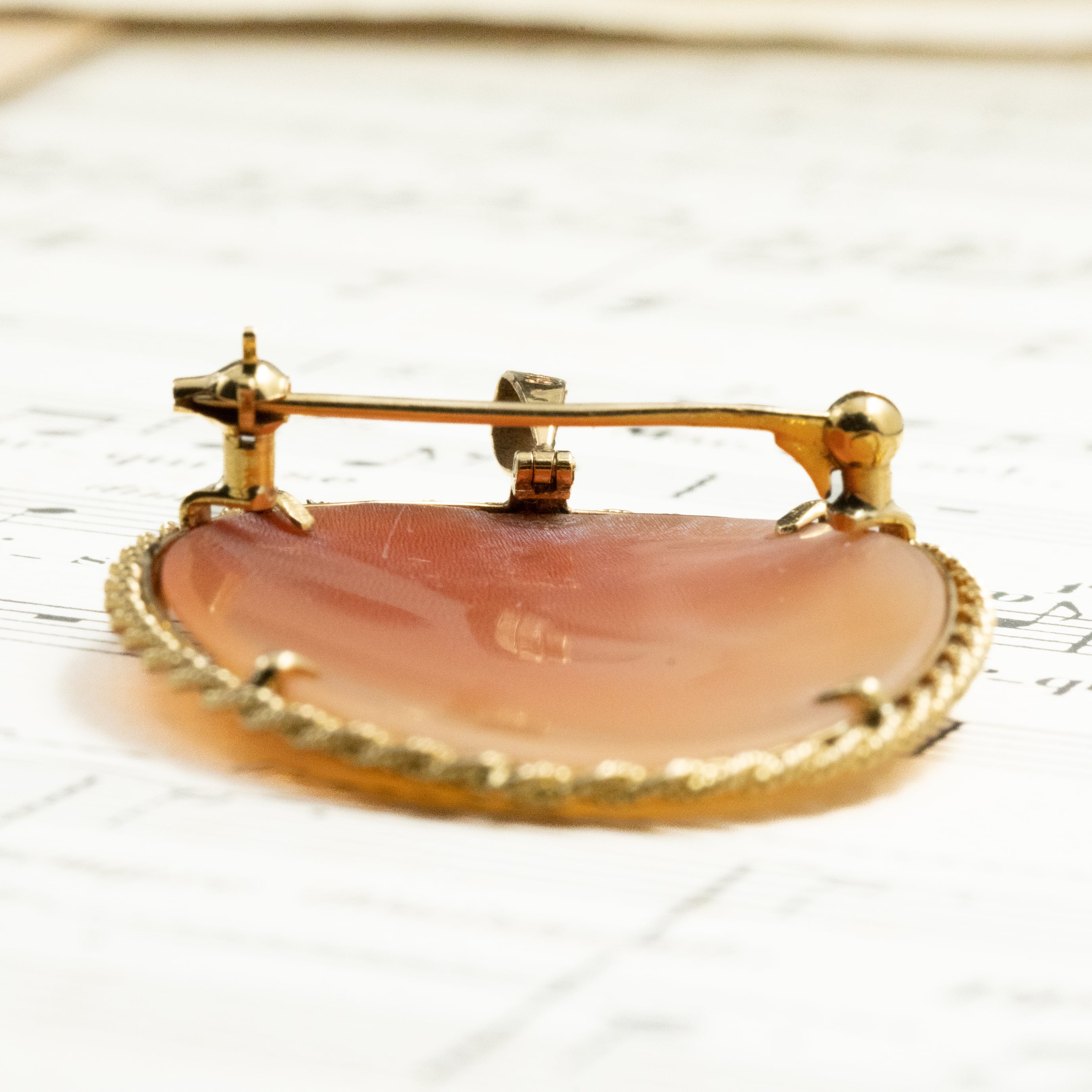 ヴィンテージ ジュエリー K18 カメオ ゴールド レトロ 2way ブローチ