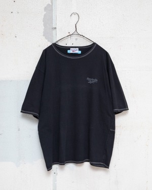 90s "Reebok" short sleeve T-shirt / two-tone patchwork hem / Made In GREECE