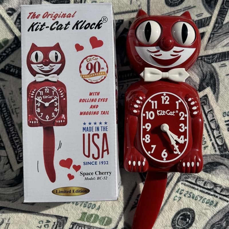 Kit Cat Klock キットキャットクロック 白、紫、赤、made in USA 目