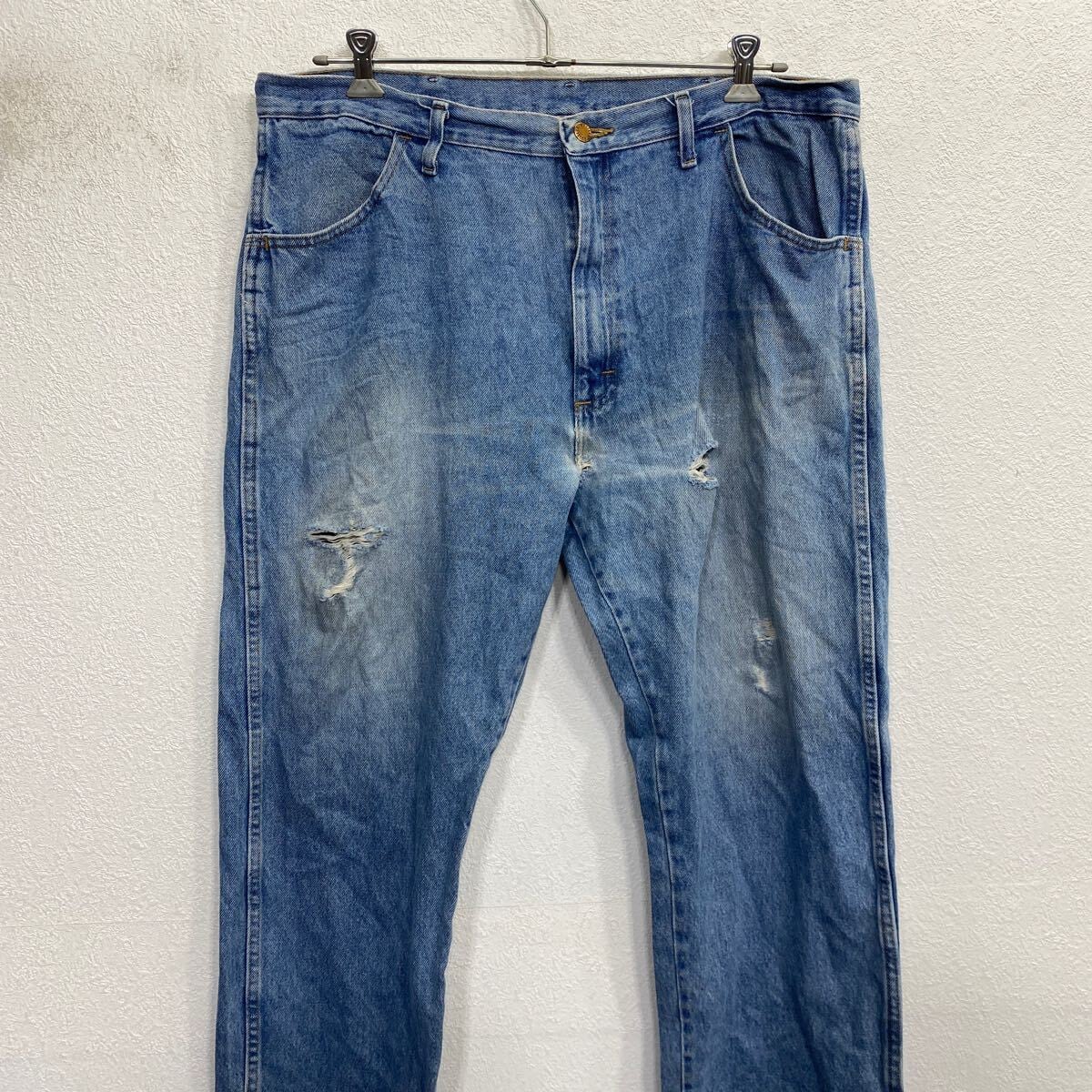RUSTLER デニムパンツ W40 ブルー ラスター ジップアップ ビッグサイズ