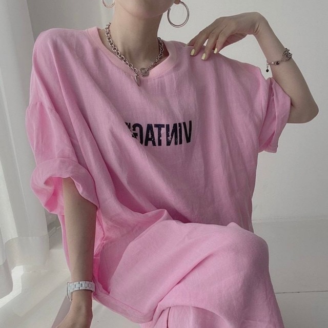 バックプリントスリットワンピース　A2261