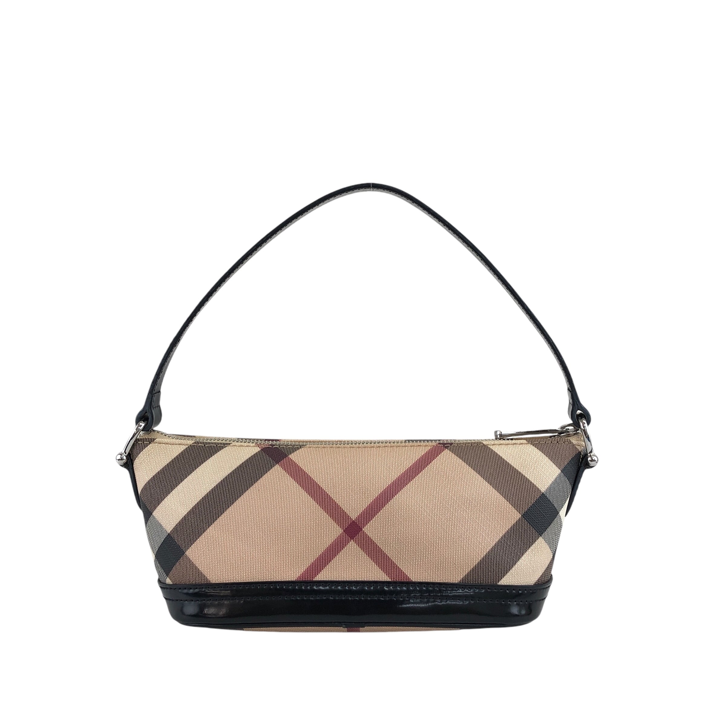 BURBERRY バーバリー メガチェック ハンドバッグ ベージュ PVC BURBERRY バーバリー メガチェック ハンドバッグ ベージュ PVC