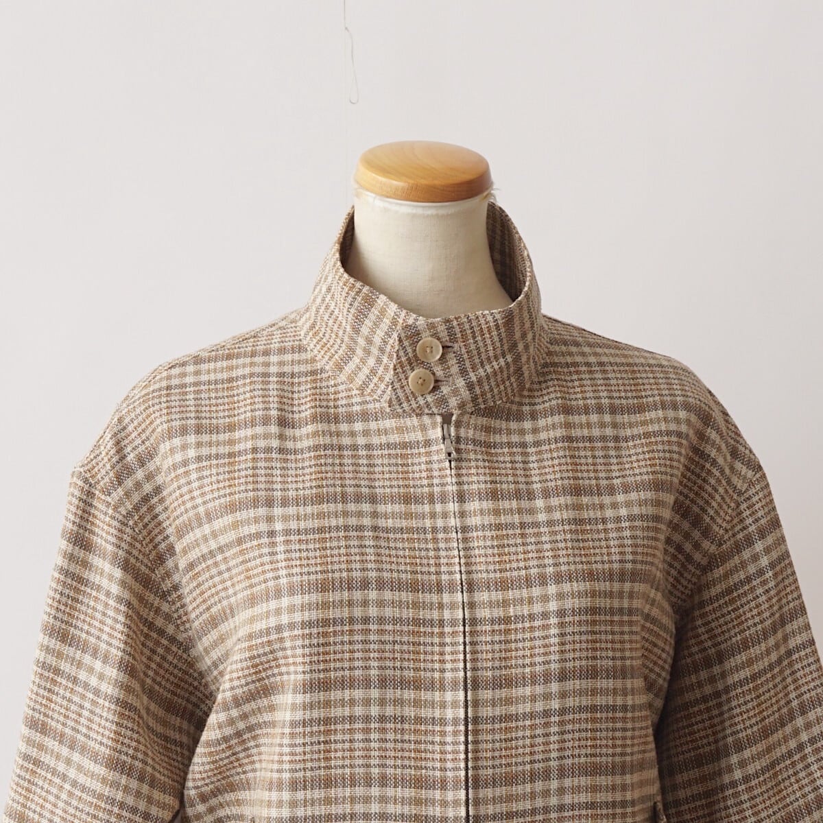 AURALEE/オーラリー・SILK LINEN NEP CHECK ZIP BLOUSON | a flat shop