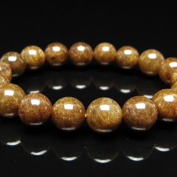ルチルクォーツ ブレスレット 12mm ブロンズルチル ブレス 一点物 111-50800