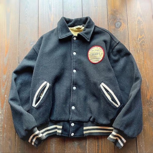 60s 〝 MAPLE Athletic Sportwear 〟 Melton  Wool  Stadium Jacket