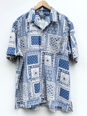 90s Ralph Lauren "CLAYTON" S/S OPEN COLLAR SHIRT Size L