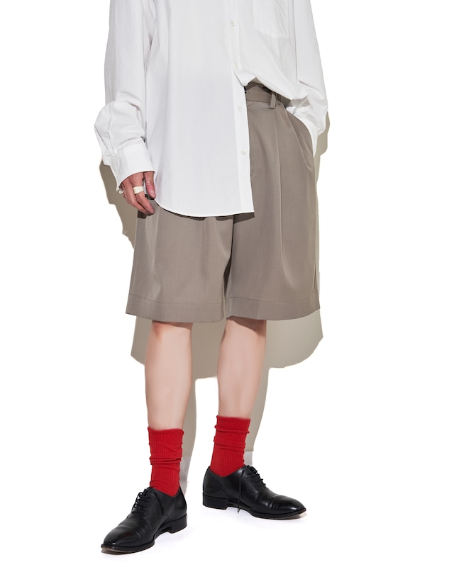 ssstein "WIDE EASY SHORT TROUSERS〔TAUPE BEIGE〕"