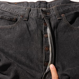 美品 33×30 Levi’s 501 先染め USA ブラックデニムパンツ