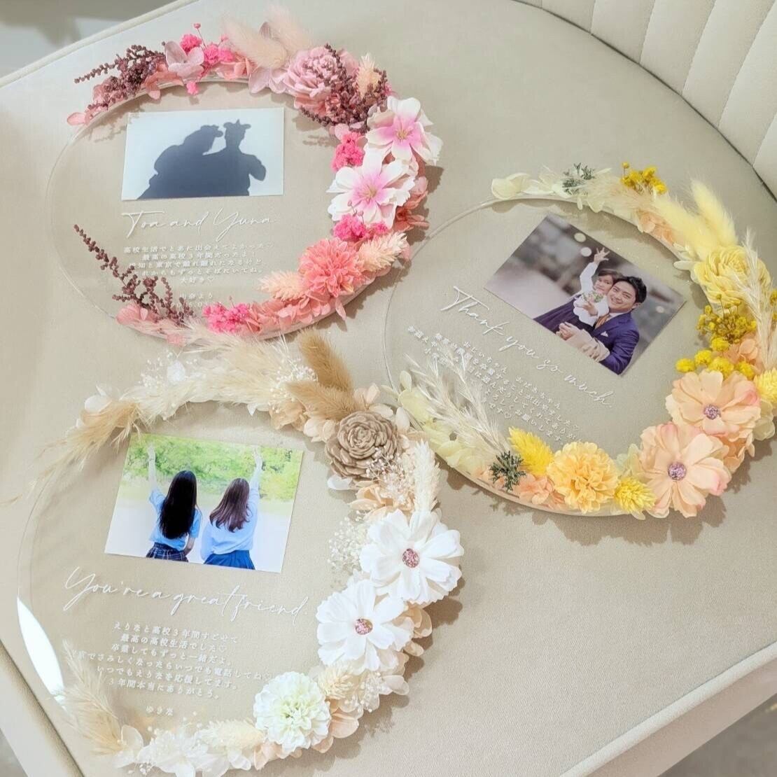 送料無料※【MP-07】サークルフラワーメッセージプレート | kikiflower