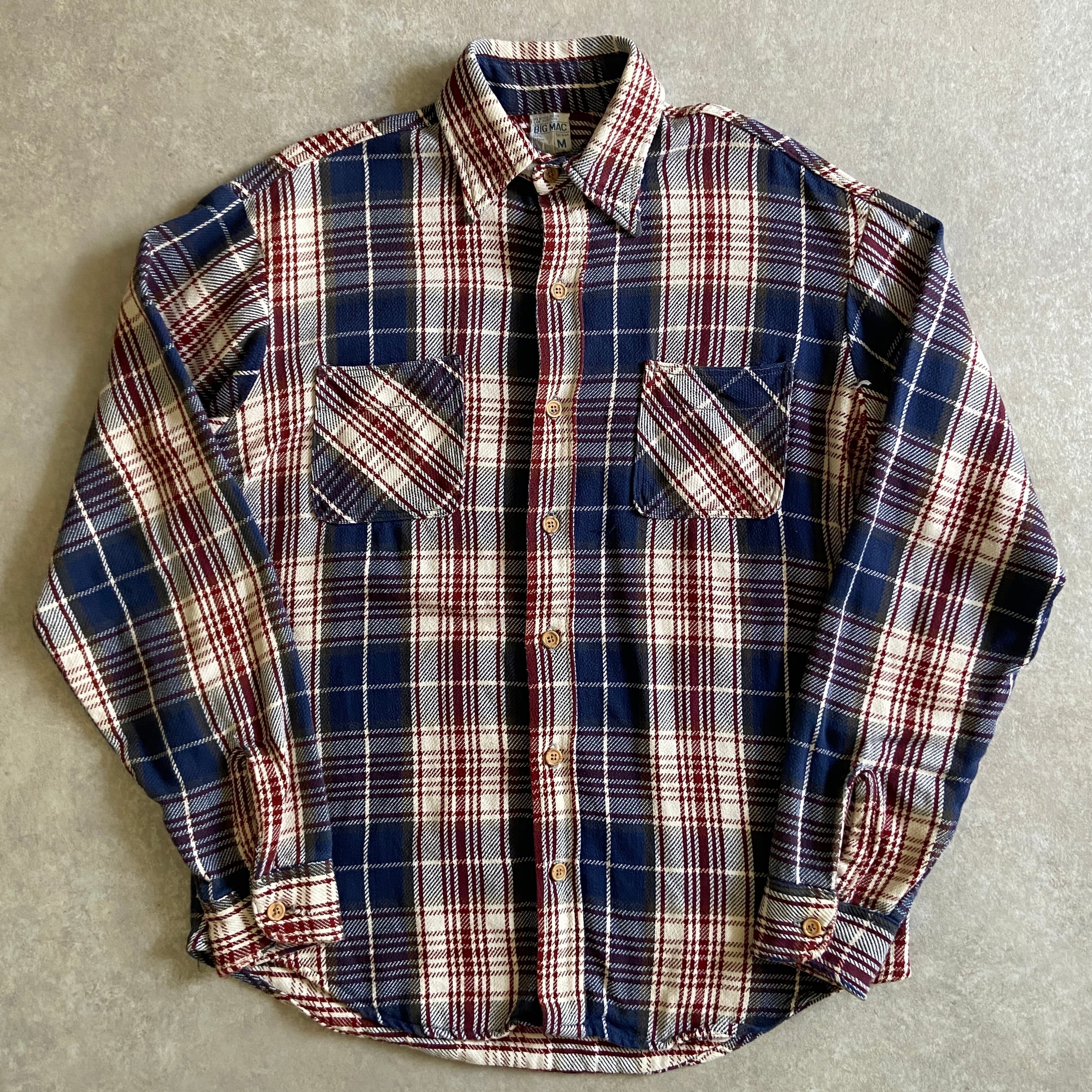 1970s BIG MAC JCPenney Flannel Shirt M G605 | ROGER'S used