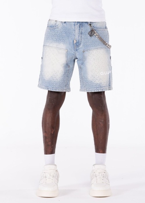 GUAPI / aqua blue steel plate carpenter shorts