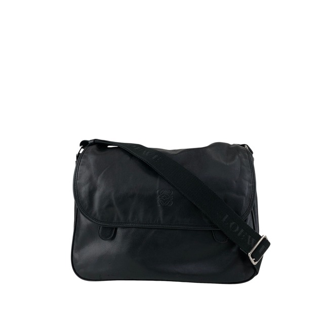 LOEWE ロエベ ショルダーバッグ ブラック アナグラム ナッパレザー メッセンジャーバッグ vintage ヴィンテージ オールド stpht7