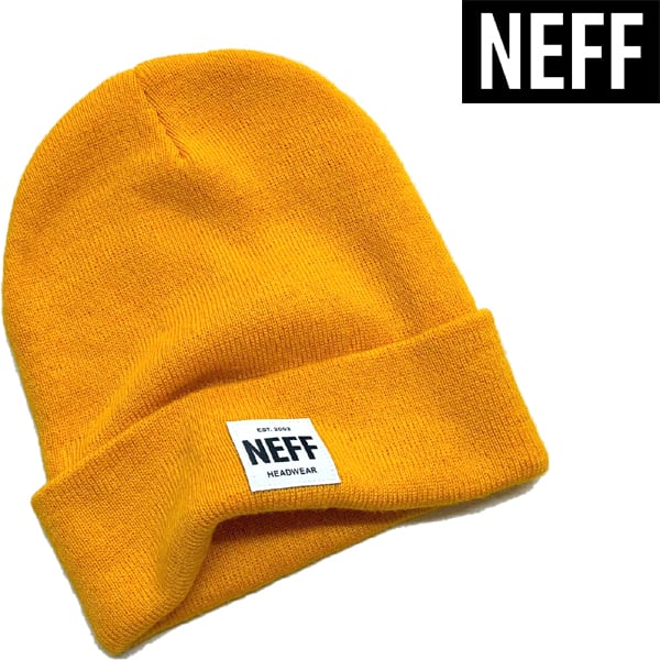 1点物◇ネフNEFFカラシ黄色ニット帽子ビーニーニットキャップ古着