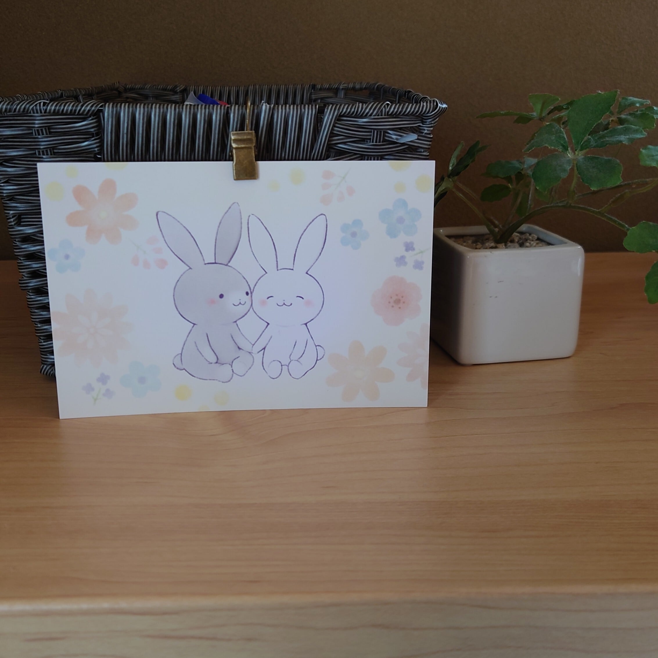 なかよしうさぎポストカード | Ogayuki shop