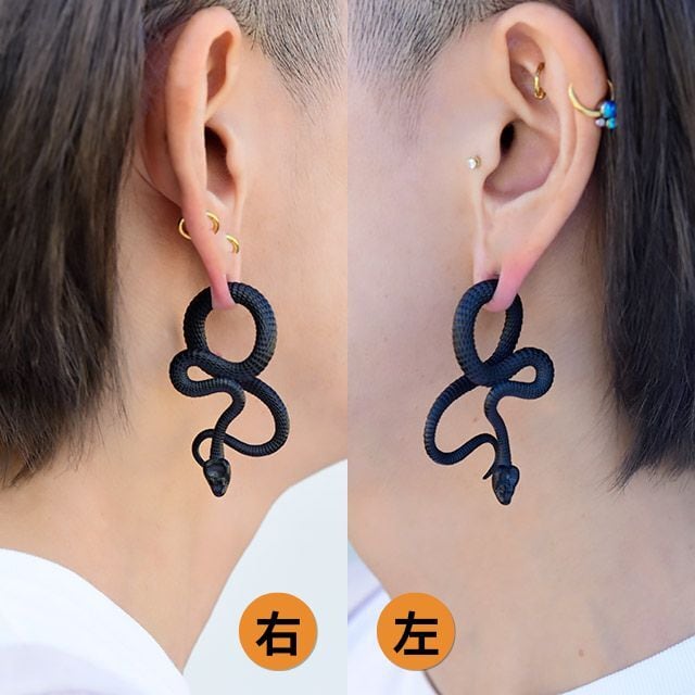 【新品】競技用ビキニ　大会　コンテスト　ピアス付き　スパンコール　黒　ブラック 蛇ピアス 4G ブラック スネイク 拡張ピアス ステンレスピアス 大振り