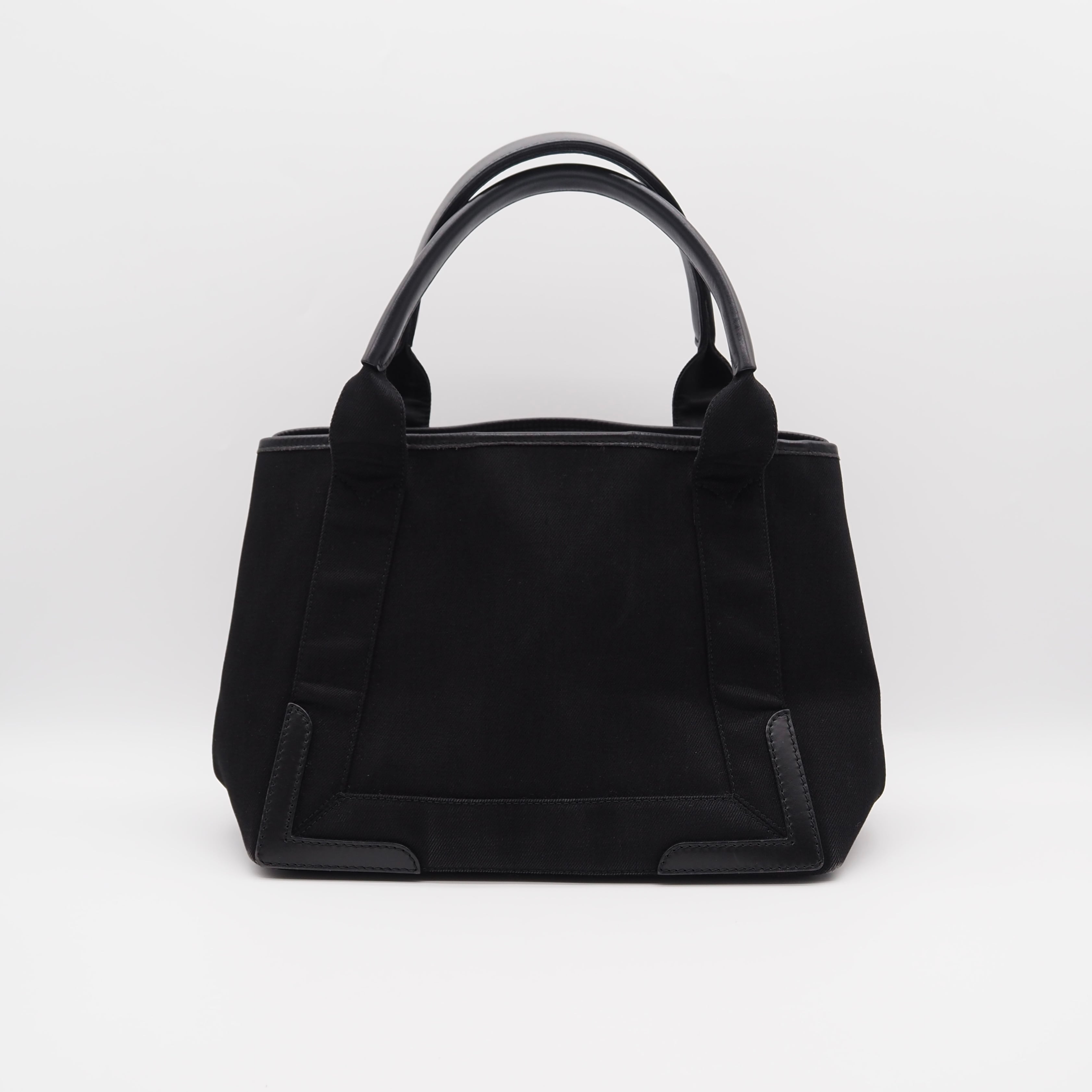 BALENCIAGA ネイビーニューカバ PM ハンドバッグ キャンバス ブラック