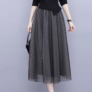 dot tulle skirt<sk1778>