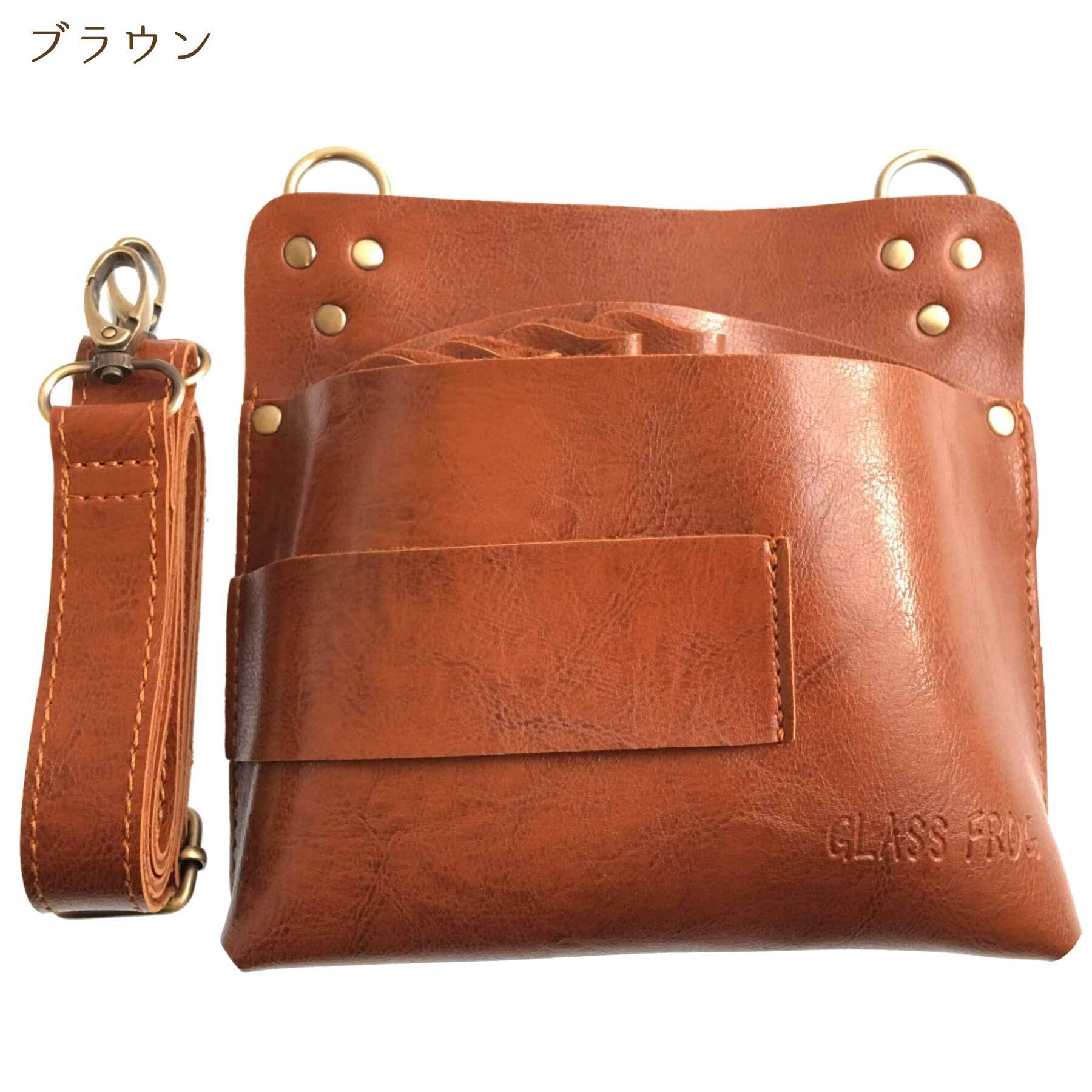 ブラウン＆Dグリーン　６丁　本革シザーケース＆ブラシケース　SCA-69/CBA ブラウン＆Dグリーン 6丁 本革シザーケース＆ブラシケース SCA-69/CBA