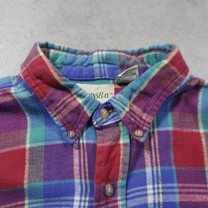 90s St.John's Bay flannel plaid shirt XL 古着