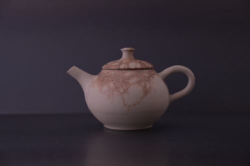 谷川仁　藻掛白泥茶銚　後手　