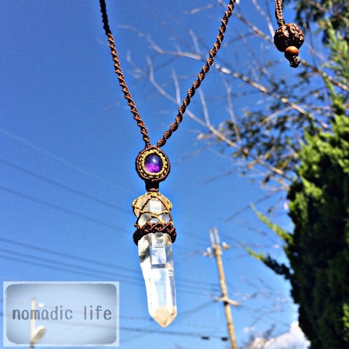 No.41//Crystal-Amethyst necklace from India【made-to-order】