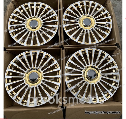 1点限り 22インチ クローム GOLD M STYLE ホイールセット レンジローバー ヴェラール 22X9 オフセット45 　-BRN-1303-2★