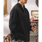 high-neck full zip-up rib-knit long sleeve ◇2color H0812