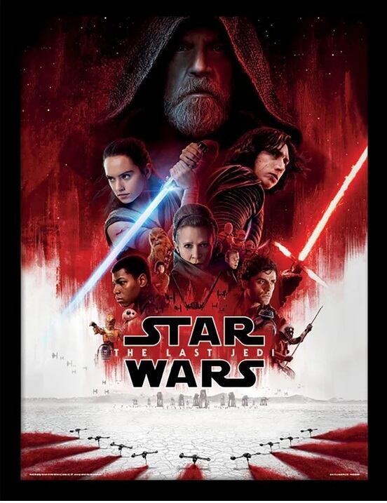 スター・ウォーズ 最後のジェダイ EP8 Star Wars: The Last Jedi 映画 木製フレーム付き 36cmX46cm ミニポスター