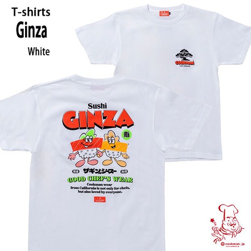 Ginza T-shirts White Cockman クックマン Tシャツ ホワイト UNISEX 男女兼用 アメリカ