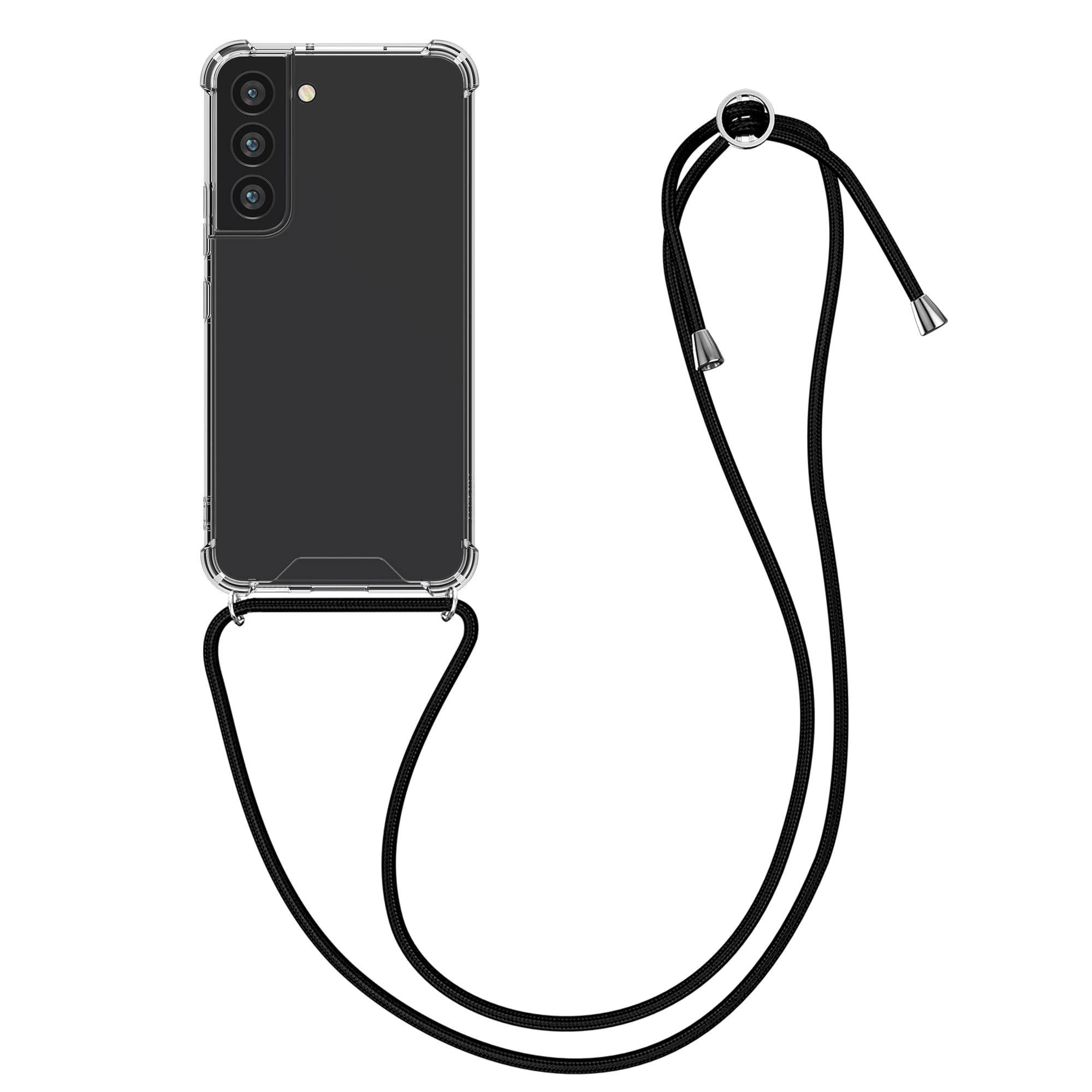 kwmobile スマホショルダー Samsung Galaxy S22対応 ケース - ショルダー クリア TPU カバー ストラップ付き - 肩掛け 首掛け 耐衝撃