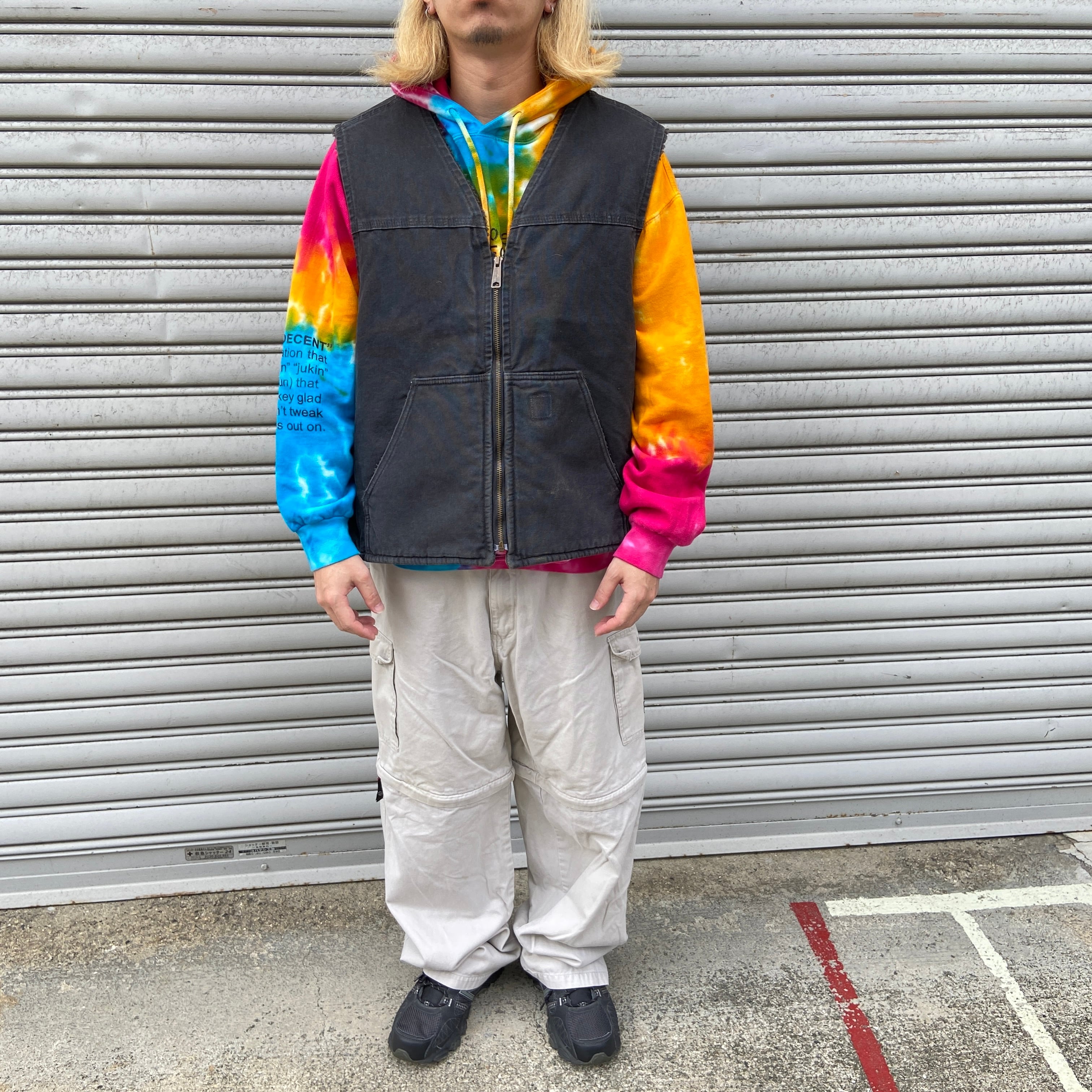 90s carhartt ダックベスト 裏ボア メキシコ製 ブラック 2XL