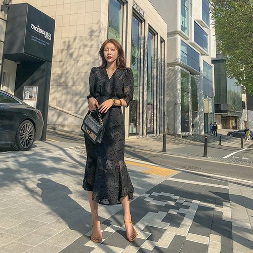 送料無料 パーティードレス 結婚式 お呼ばれドレス 結婚式のお呼ばれ 20代 30代 40代 フォーマルドレス 袖あり 結婚式 ワンピース 黒 ロングワンピース 2