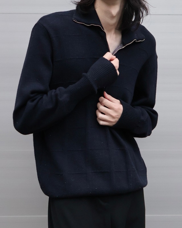 Half knit zip blouson