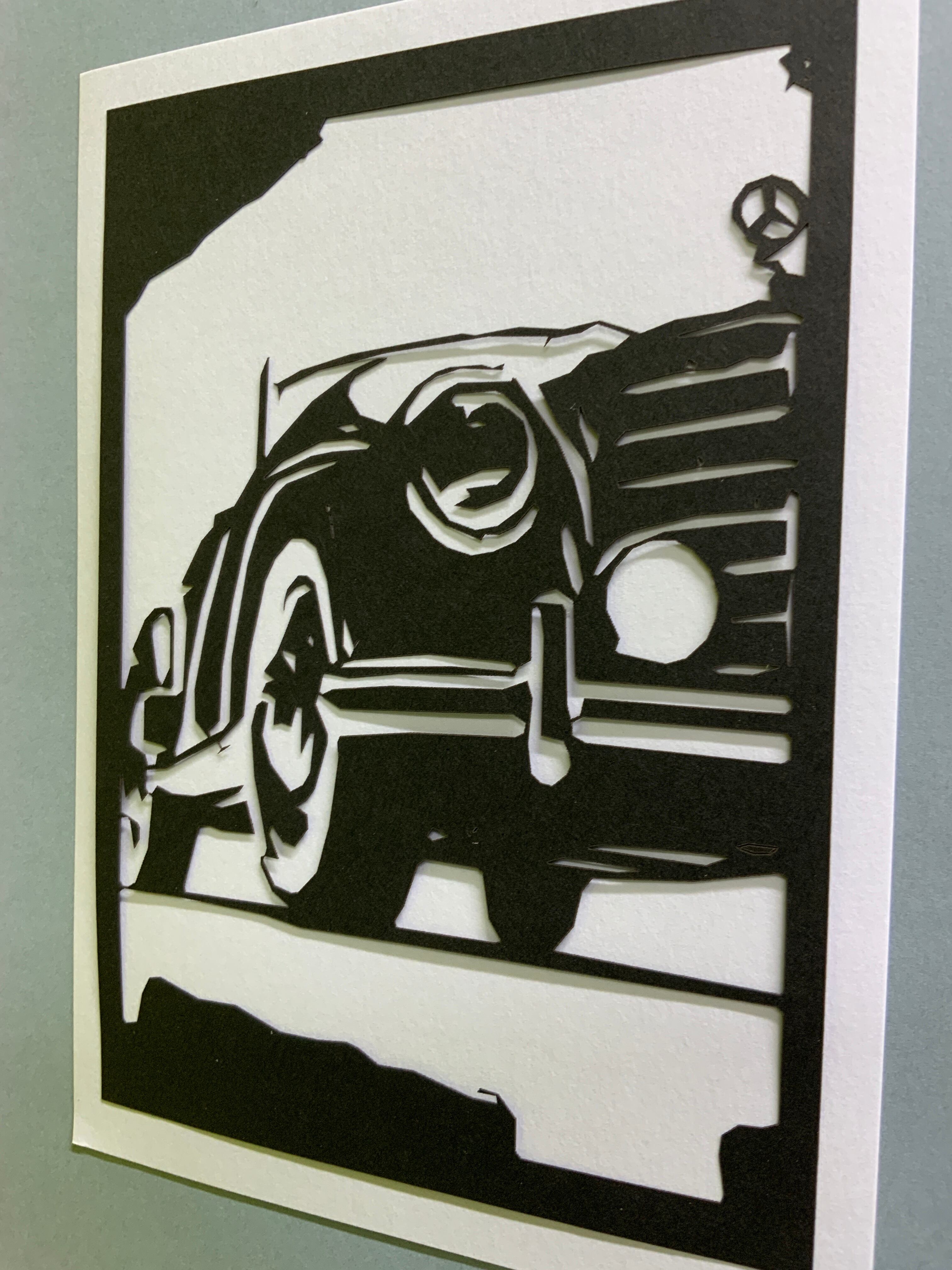 488#Car-ベンツ#切り絵 | Pay ID