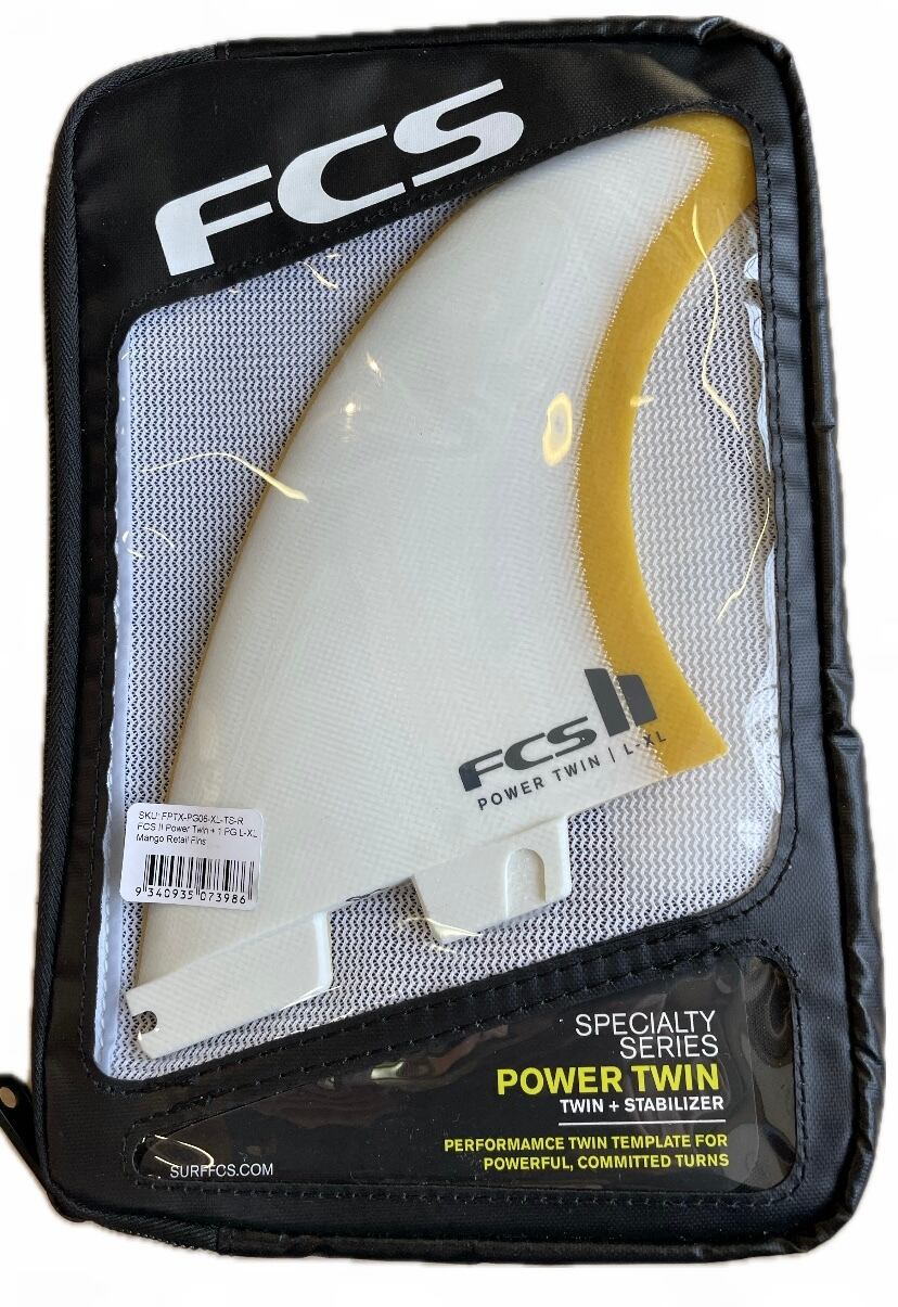 FCS II Power Twin + 1 PG L-XL Mango Retail Fins | KAISERS SURF